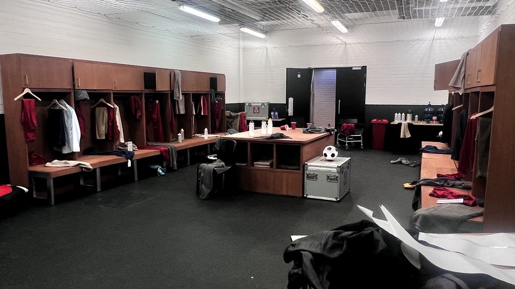 UEFA Locker room football / soccer build from scratch inside existing store-room